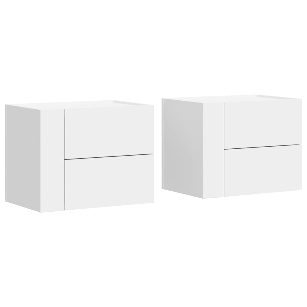 Tables de chevet murales 2 pcs. Blanc 45x30x35 cm