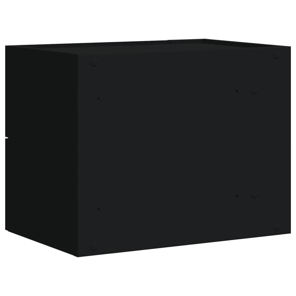 Table de chevet murale noire 45x30x35 cm