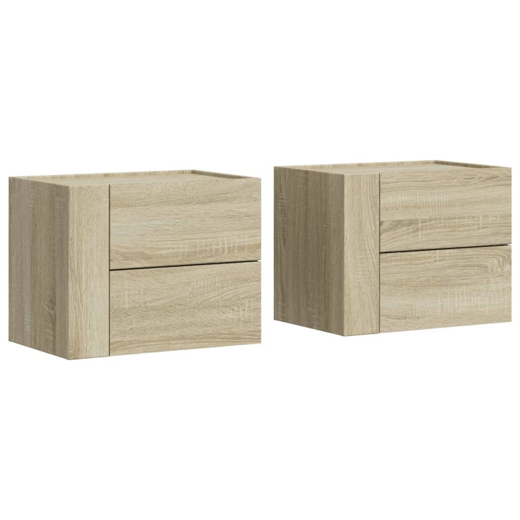 Tables de chevet murales 2 pcs. Chêne Sonoma 45x30x35 cm