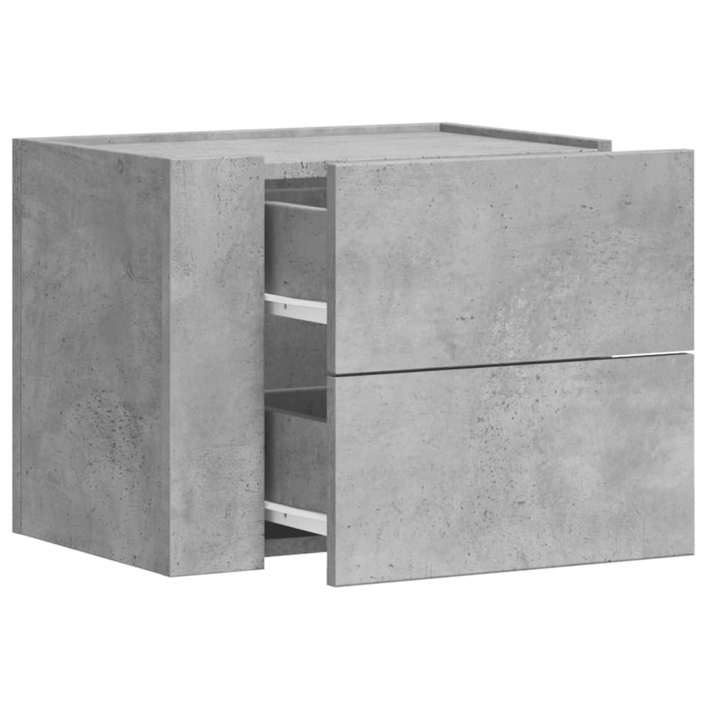 Tables de chevet murales 2 pcs gris béton 45x30x35 cm