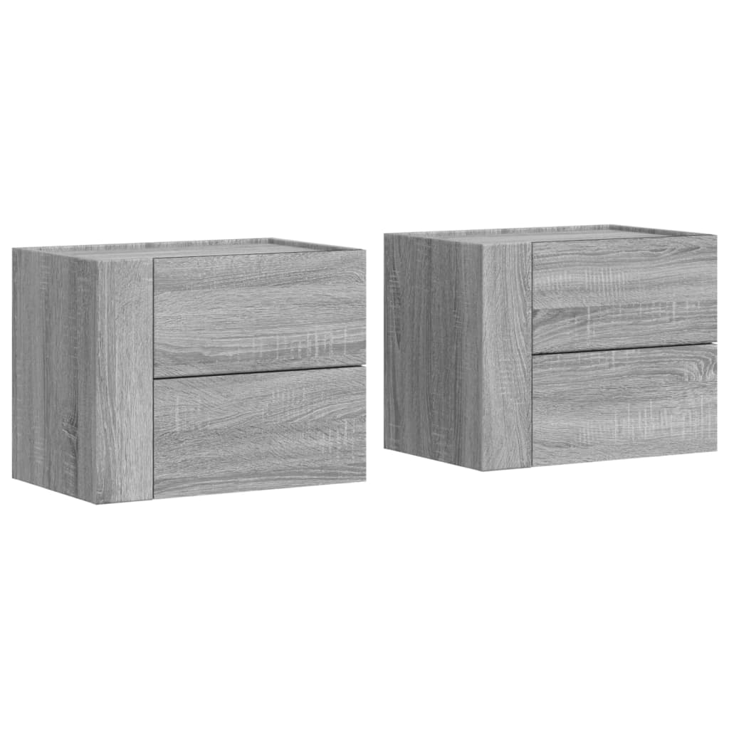 Tables de chevet murales 2 pcs. Gris Sonoma 45x30x35 cm