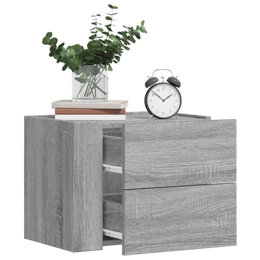 Tables de chevet murales 2 pcs. Gris Sonoma 45x30x35 cm