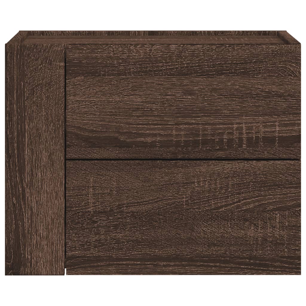 Tables de chevet murales 2 pcs. Aspect chêne marron 45x30x35 cm