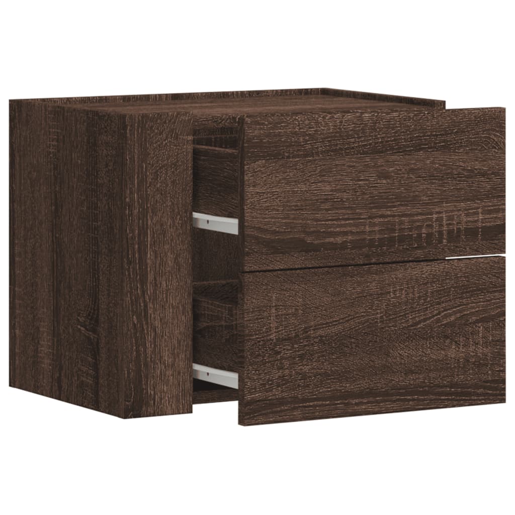 Tables de chevet murales 2 pcs. Aspect chêne marron 45x30x35 cm