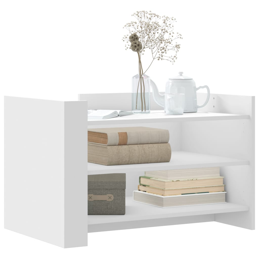 Table basse blanche 80x50x50 cm en bois