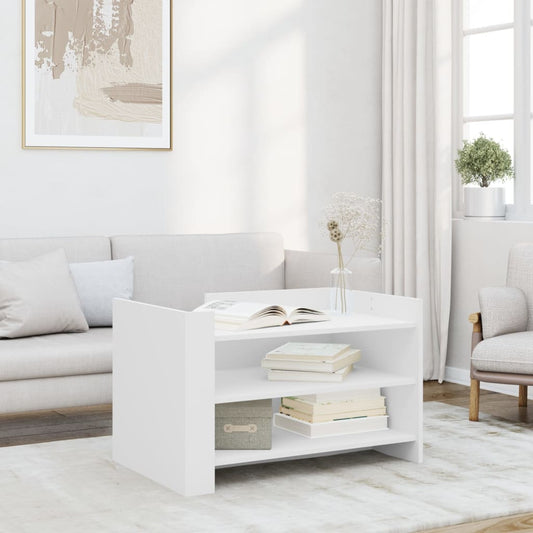 Table basse blanche 80x50x50 cm en bois