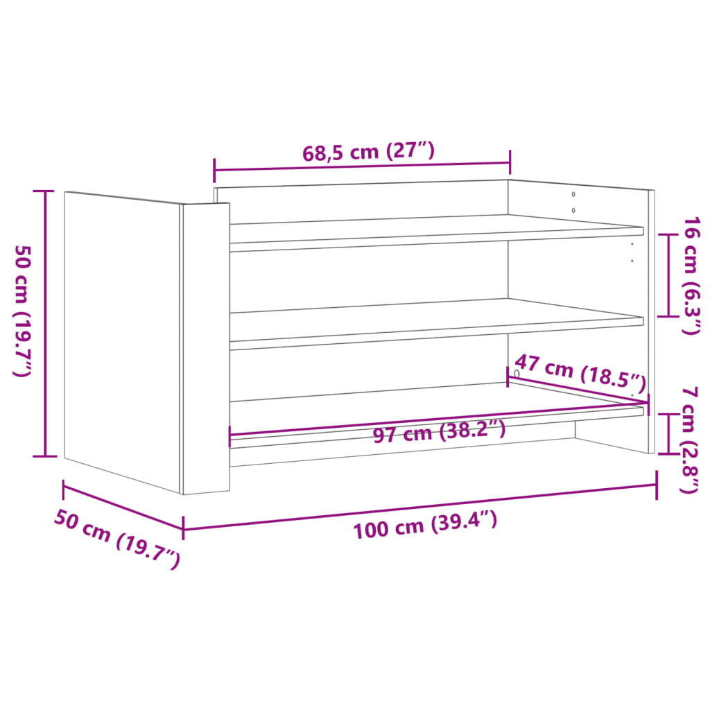 Table basse blanche 100x50x50 cm en bois