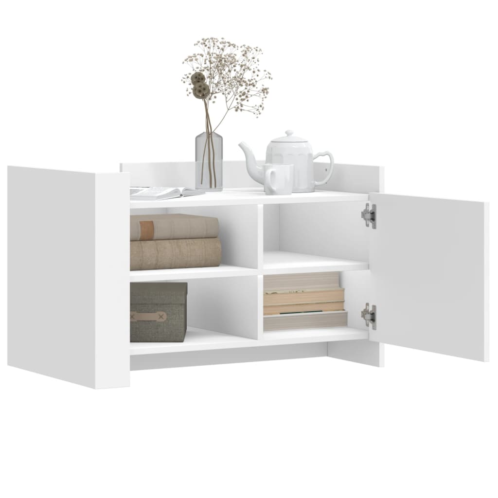 Table basse blanche 80x50x50 cm en bois