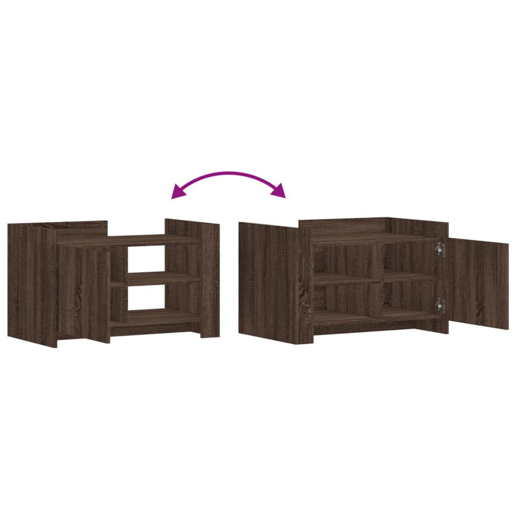 Table basse aspect chêne marron 80x50x50 cm en bois