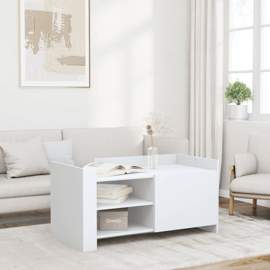 Table basse blanche 100x50x50 cm en bois