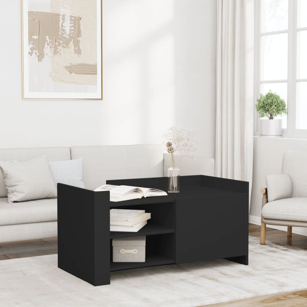 Coffee Table Black 100x50x50 cm Wood Material