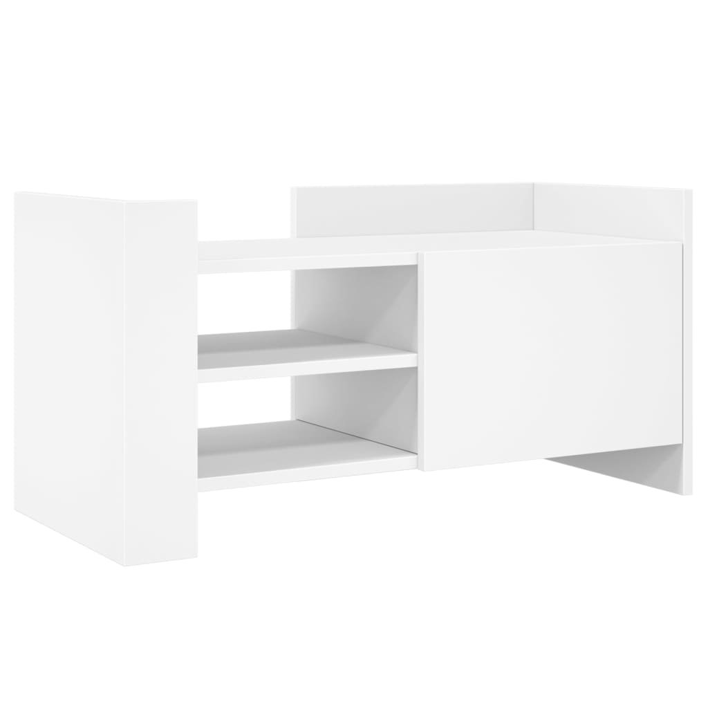 Meuble TV blanc 80x35x40 cm en bois