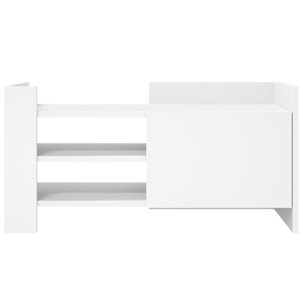 Meuble TV blanc 80x35x40 cm en bois