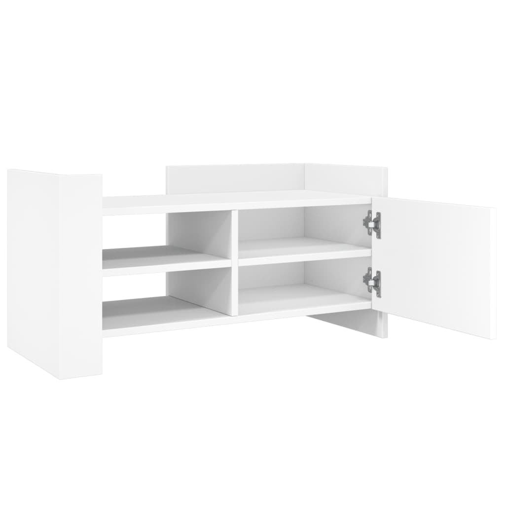 Meuble TV blanc 80x35x40 cm en bois