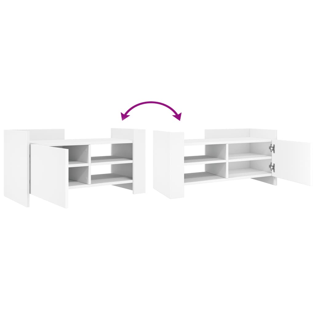 Meuble TV blanc 80x35x40 cm en bois