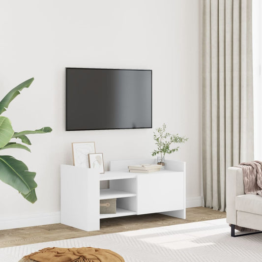 Meuble TV blanc 80x35x40 cm en bois