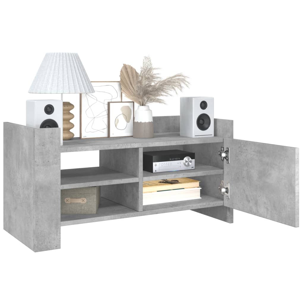 Meuble TV gris béton 80x35x40 cm en bois