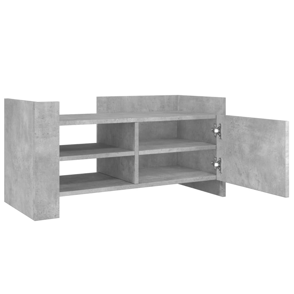 Meuble TV gris béton 80x35x40 cm en bois