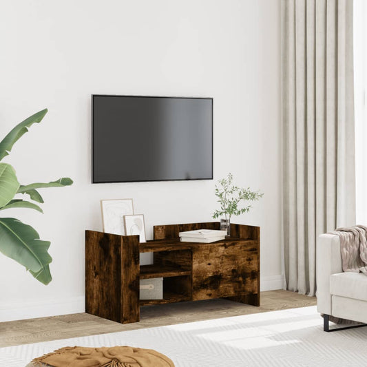 Meuble TV chêne fumé 80x35x40 cm en bois