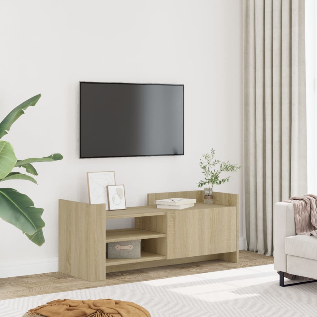 Meuble TV chêne Sonoma 100x35x40 cm matériau bois