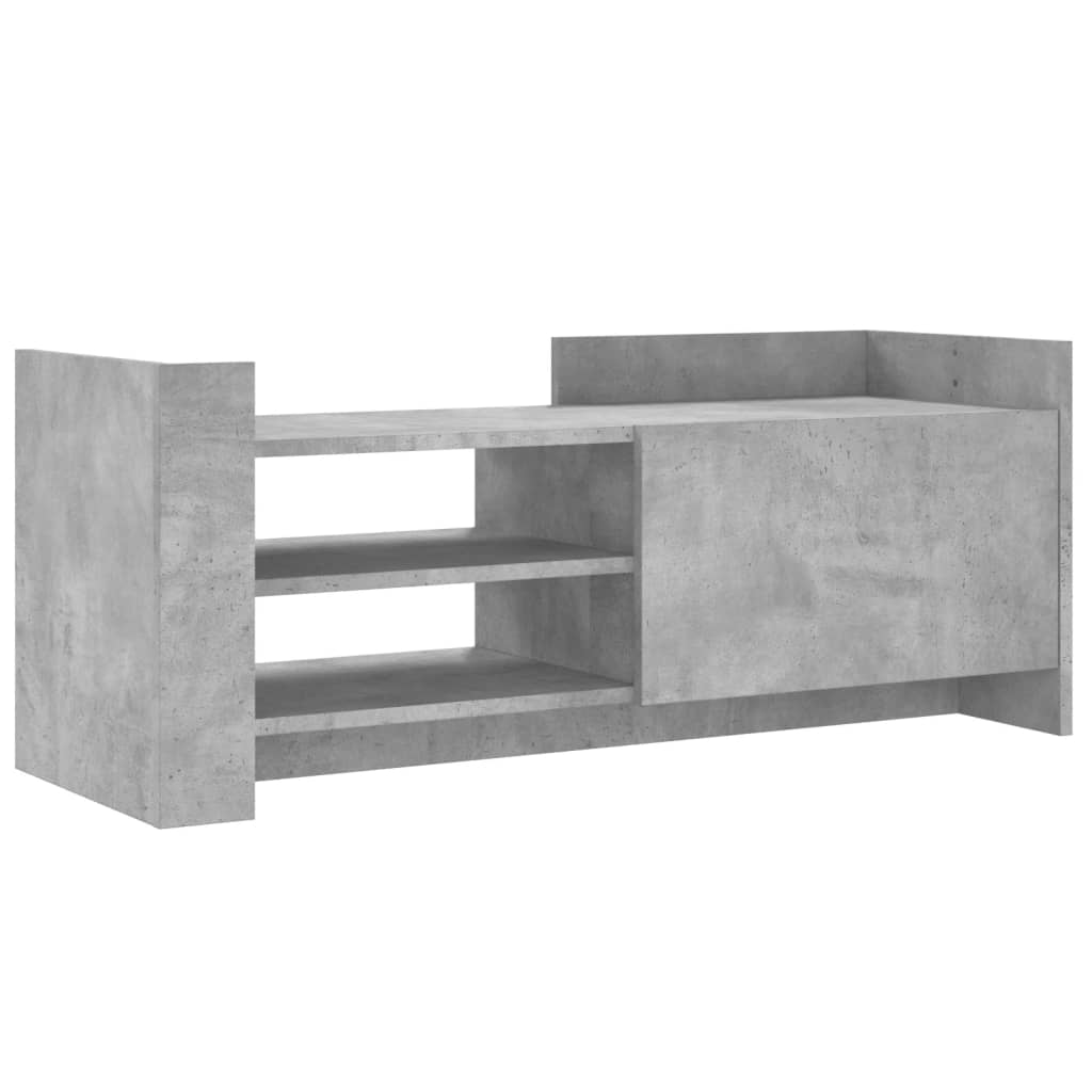 Meuble TV gris béton 100x35x40 cm en bois