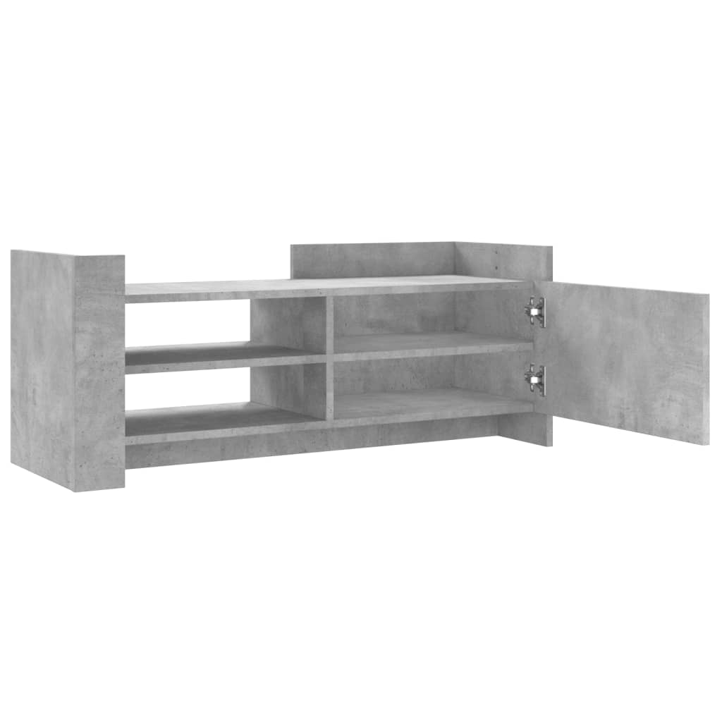 Meuble TV gris béton 100x35x40 cm en bois