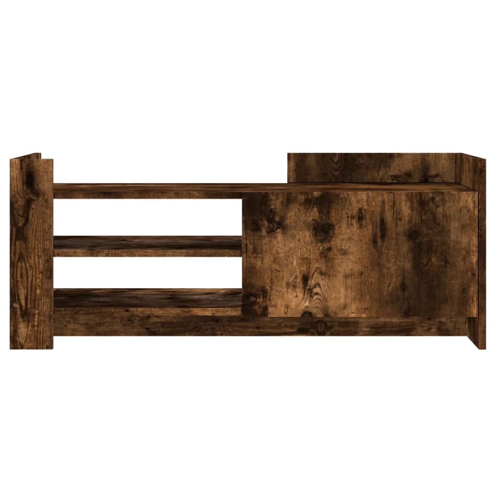 Meuble TV chêne fumé 100x35x40 cm matériau bois