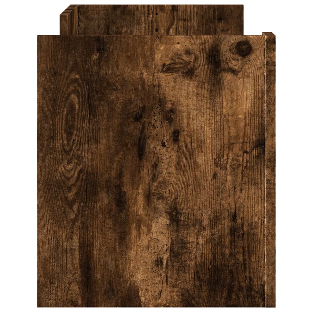 Meuble TV chêne fumé 100x35x40 cm matériau bois