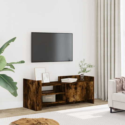 Meuble TV chêne fumé 100x35x40 cm matériau bois