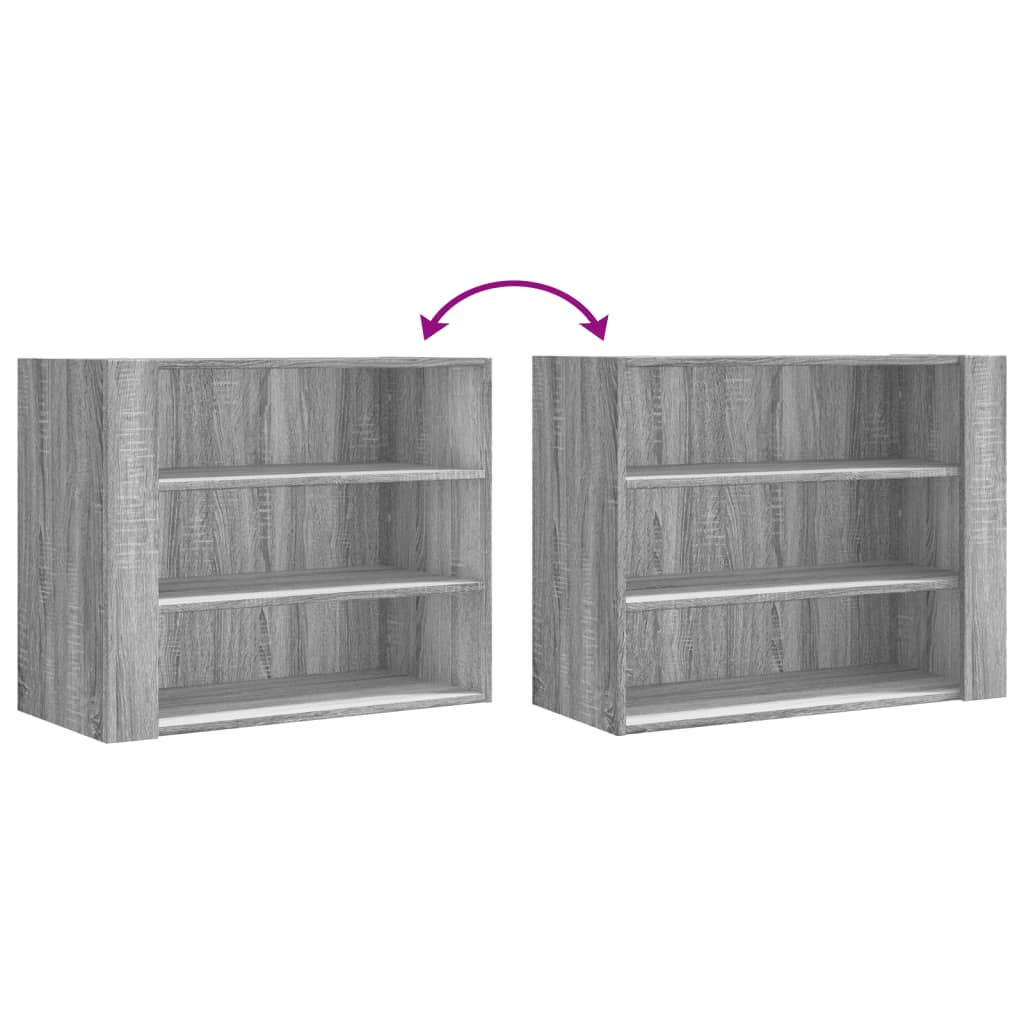 Wall shelf gray Sonoma 75x35x60 cm wood material
