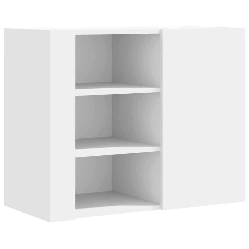 Wall Shelf White 75x35x60 cm Wood Material