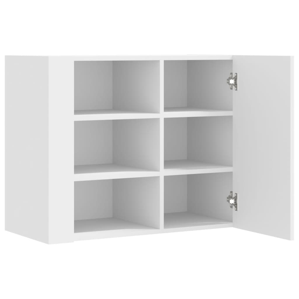 Wall Shelf White 75x35x60 cm Wood Material