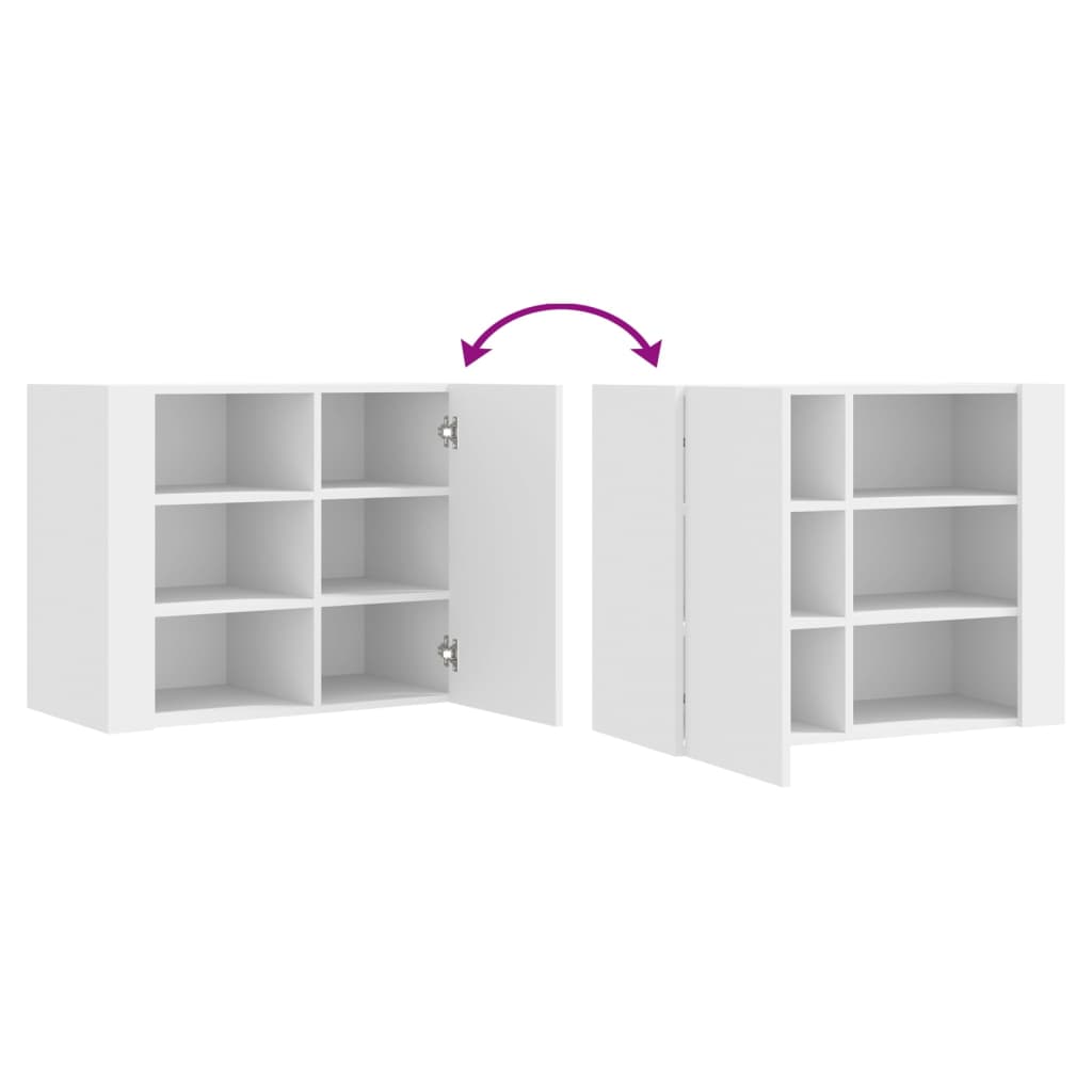 Wall Shelf White 75x35x60 cm Wood Material