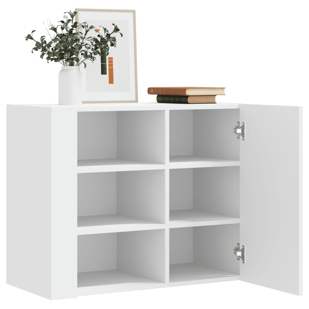 Wall Shelf White 75x35x60 cm Wood Material