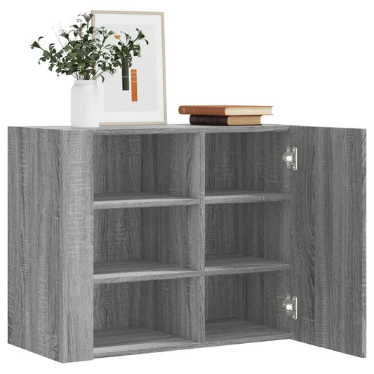 Wall shelf gray Sonoma 75x35x60 cm wood material
