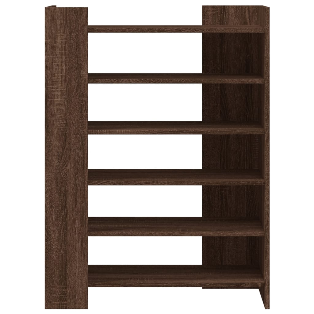 Shoe Cabinet Brown Oak Look 74.5x37.5x100 cm Wood Material