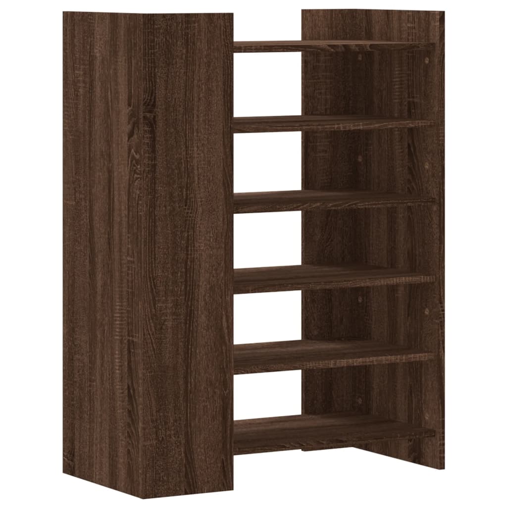 Shoe Cabinet Brown Oak Look 74.5x37.5x100 cm Wood Material