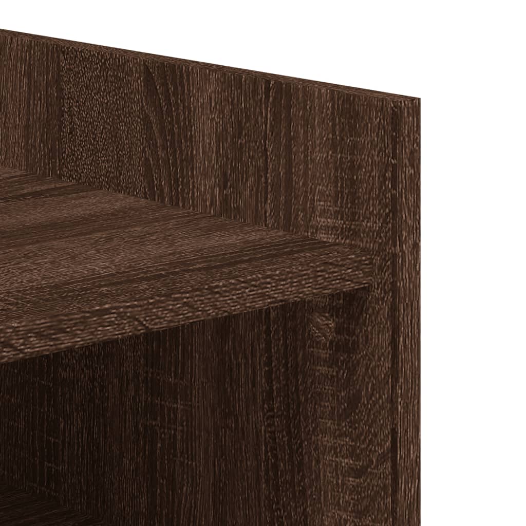 Shoe Cabinet Brown Oak Look 74.5x37.5x100 cm Wood Material