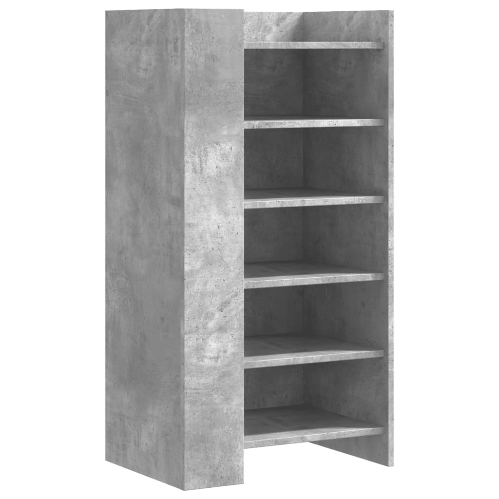 Shoe Cabinet Concrete Grey 52x37.5x100 cm Wood Material