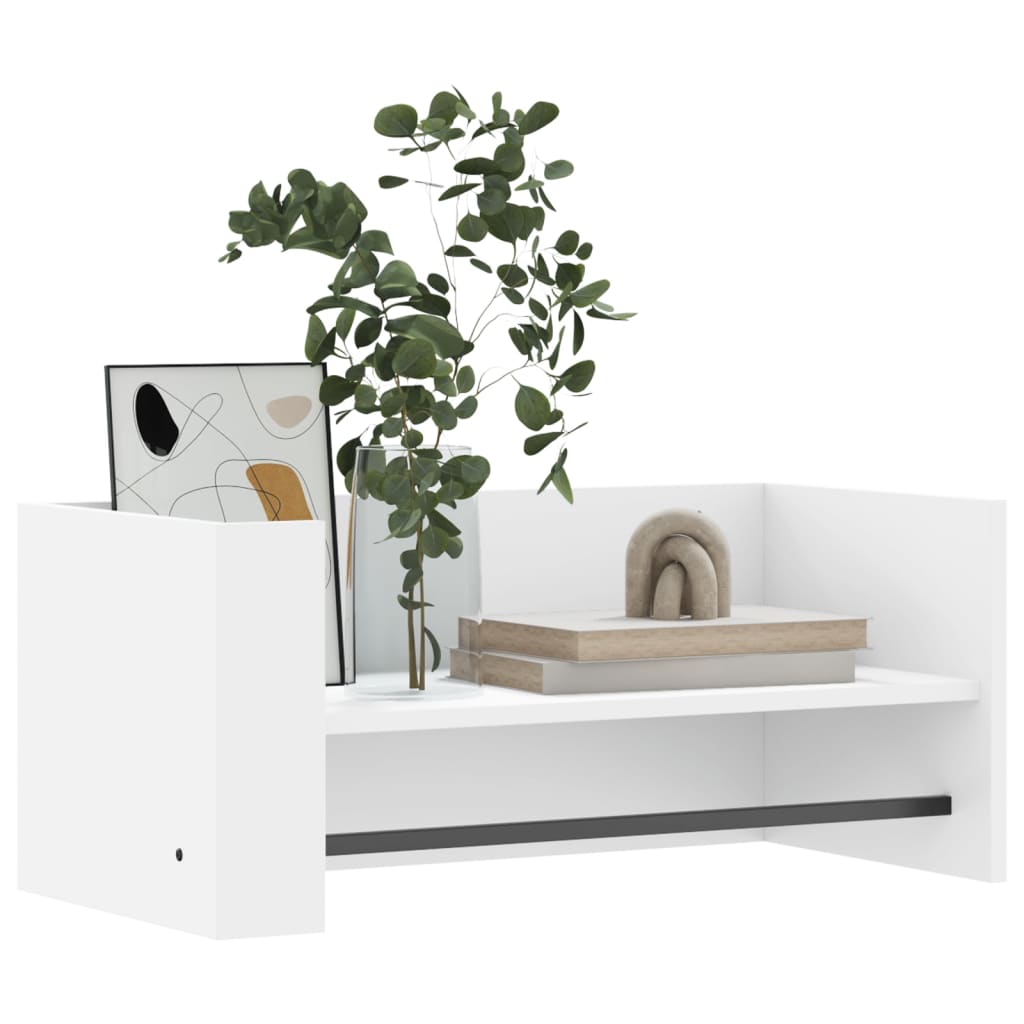 Wall Shelf White 70.5x35x30.5 cm Wood Material