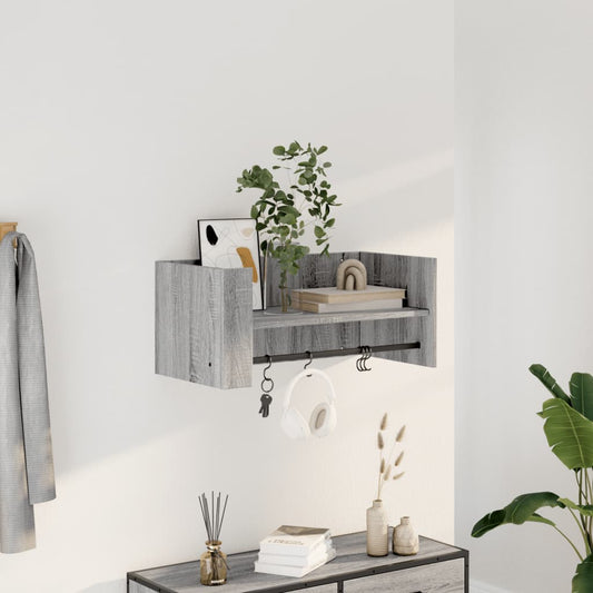 Wall shelf gray Sonoma 70.5x35x30.5 cm wood material