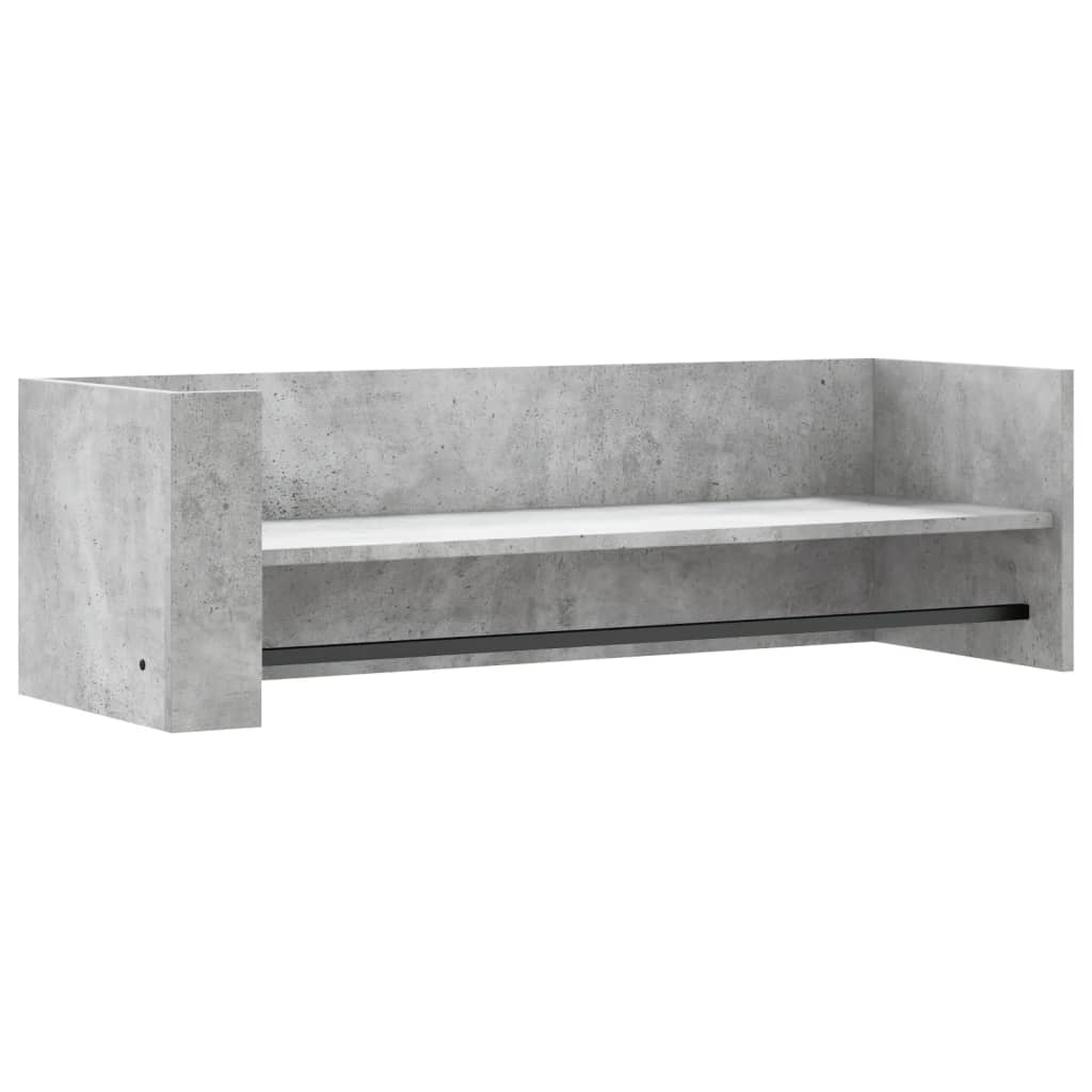 Wall shelf concrete grey 100x35x30.5 cm wood material