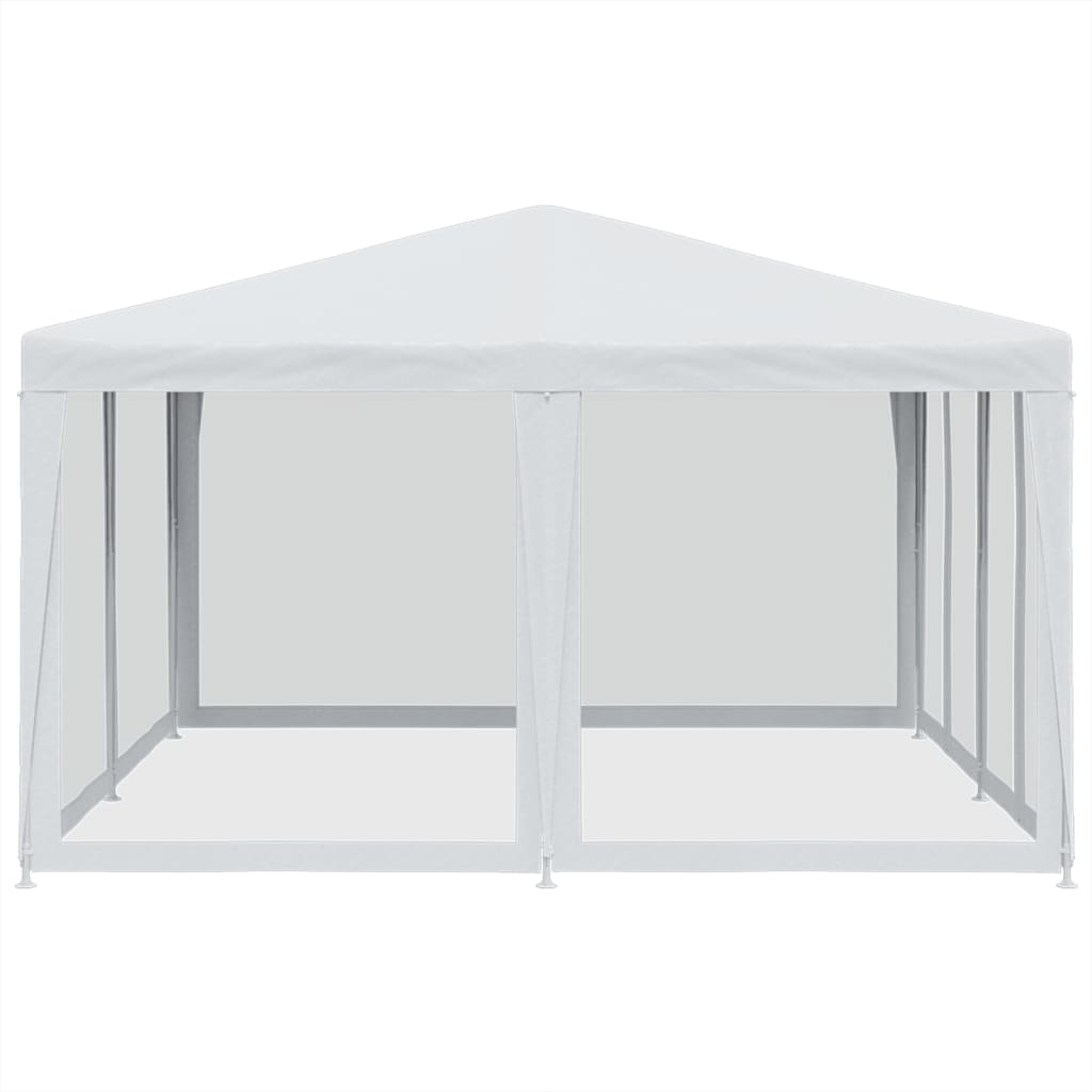 Tente de fête avec 8 panneaux latéraux grillagés blanc 4x4 m HDPE