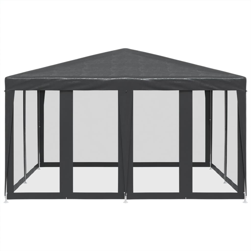 Tente de fête avec 8 panneaux latéraux grillagés anthracite 4x4 m HDPE