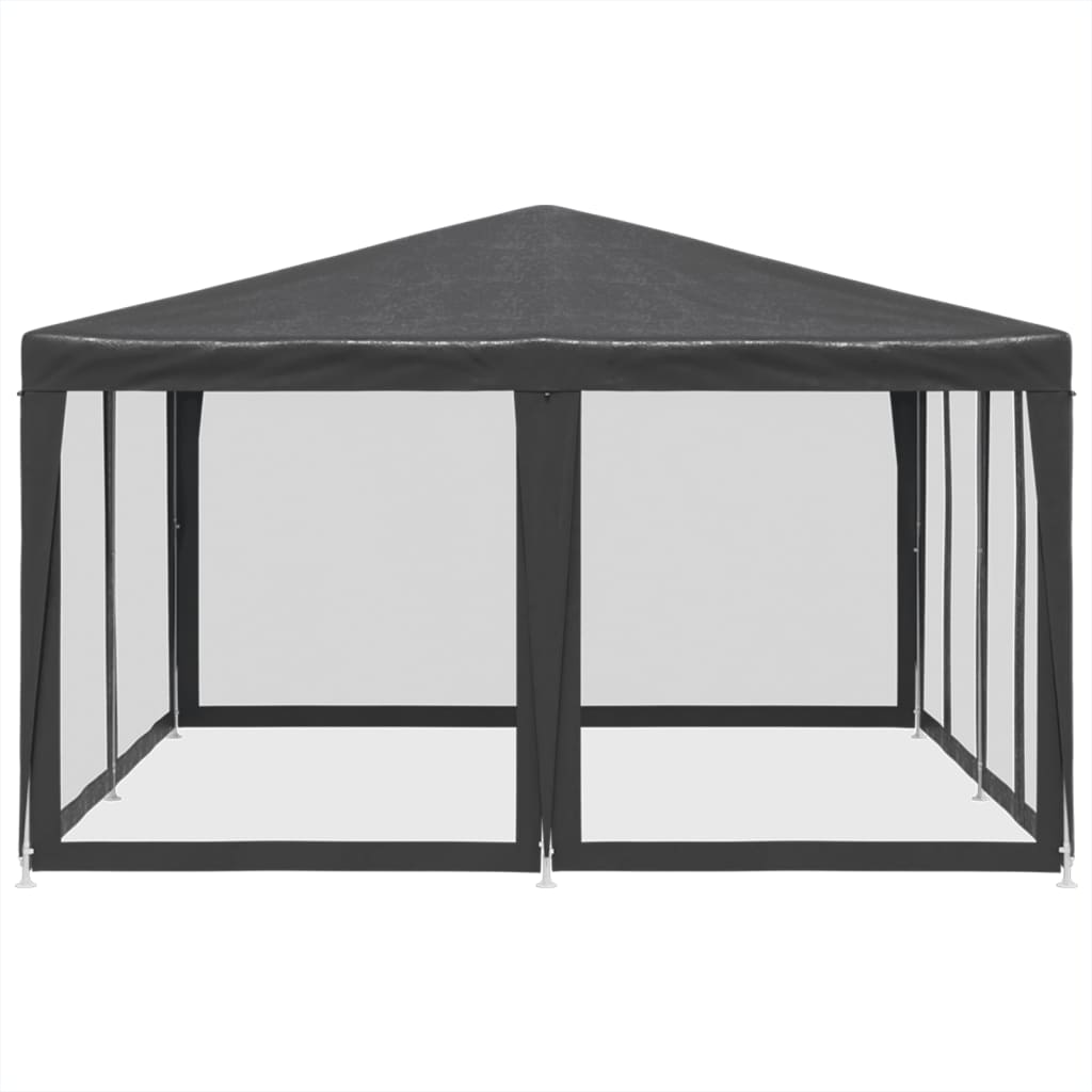 Tente de fête avec 8 panneaux latéraux grillagés anthracite 4x4 m HDPE