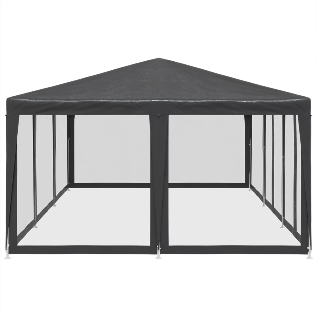 Partyzelt mit 10 Mesh-Seitenteilen Anthrazit 6x4 m HDPE
