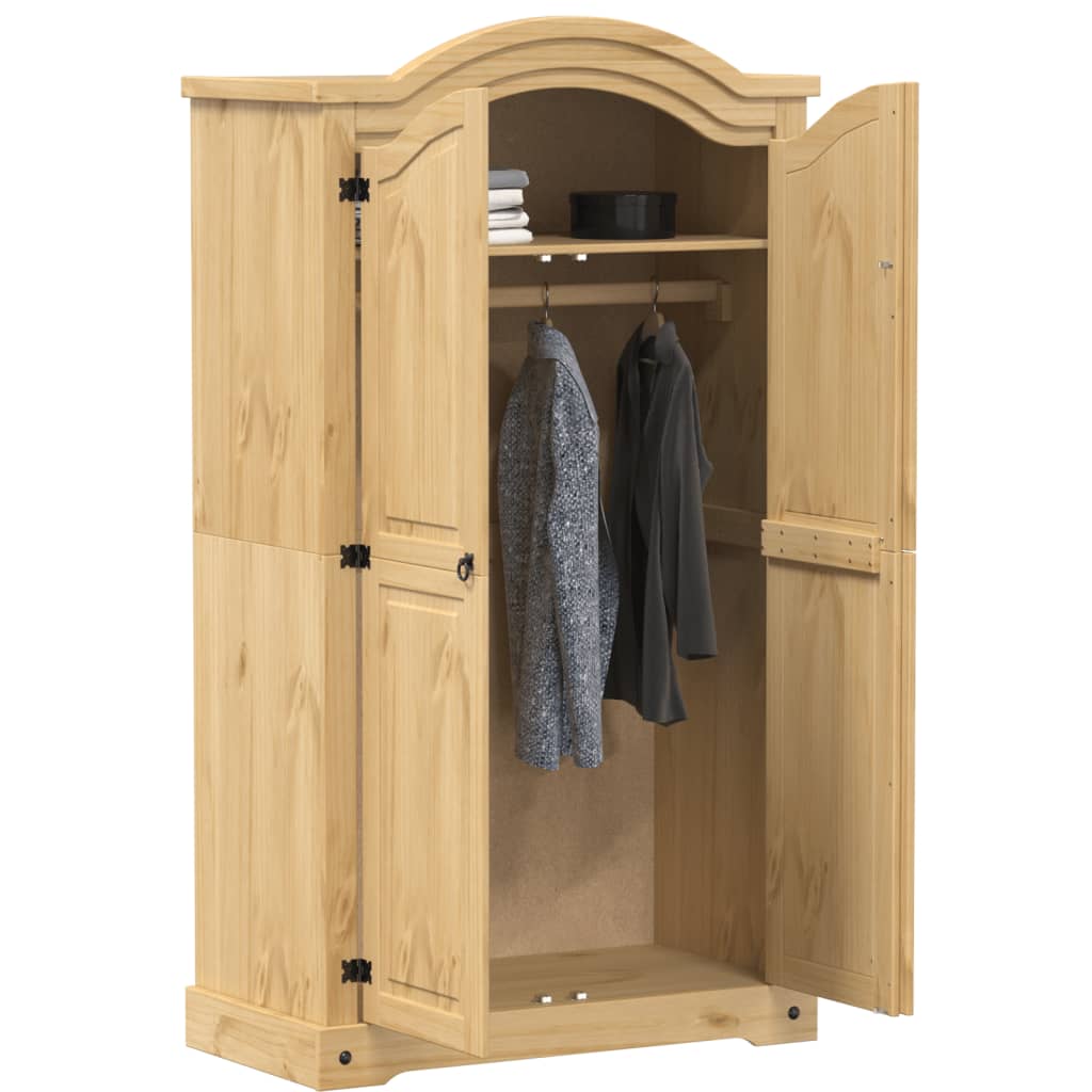 Armoire Corona 102x52x186 cm en bois de pin massif