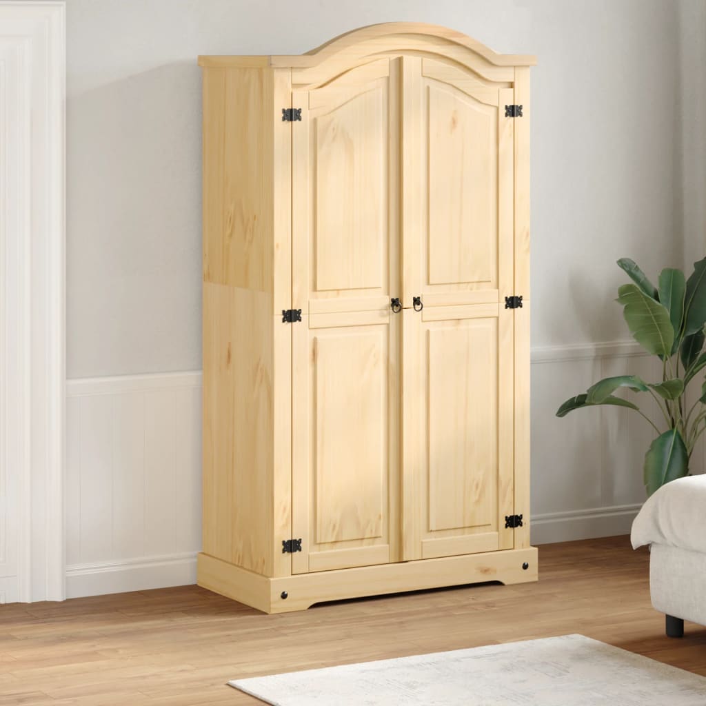 Armoire Corona 102x52x186 cm en bois de pin massif