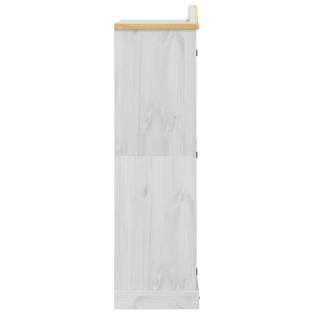 Armoire Corona Blanc 102x52x186 cm bois de pin massif