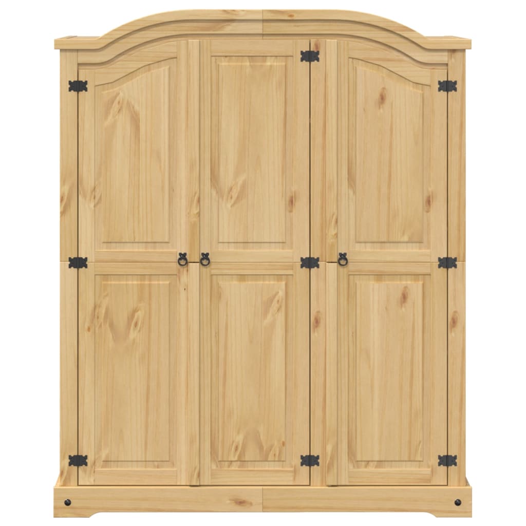 Armoire Corona 151,5x52x186 cm en bois de pin massif